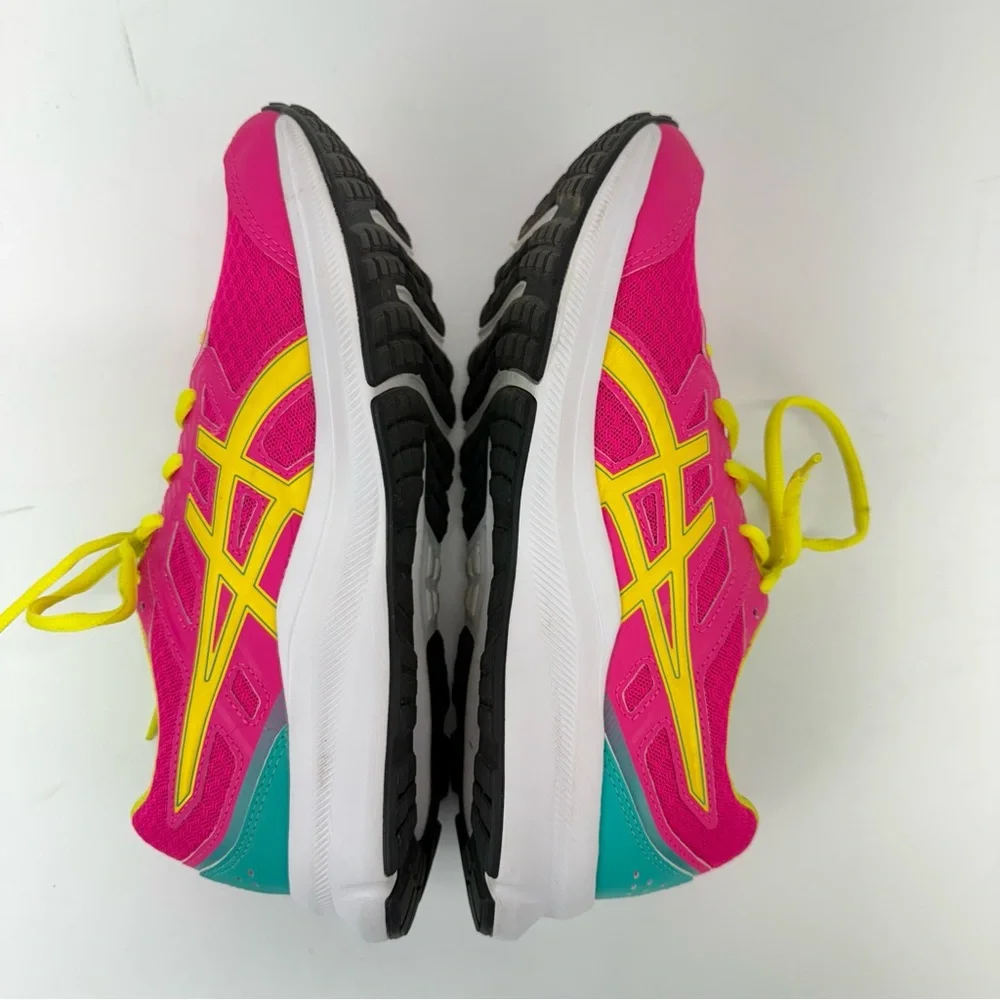 Asics Jolt 3 GS size 7 Girls Pink Yellow Lace Up Athletic Running Shoes